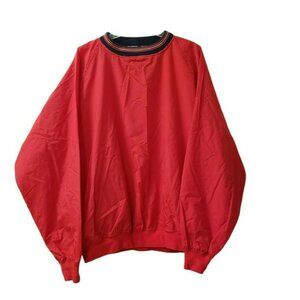 Payne Stewart Pullover Jacket Medium Golf Red Polyester windbreaker packable